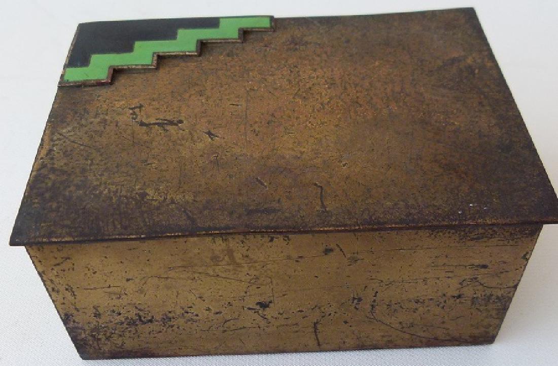 AUSTRIAN ART DECO ENAMELED BRASS DRESSER BOX (1 of 7)