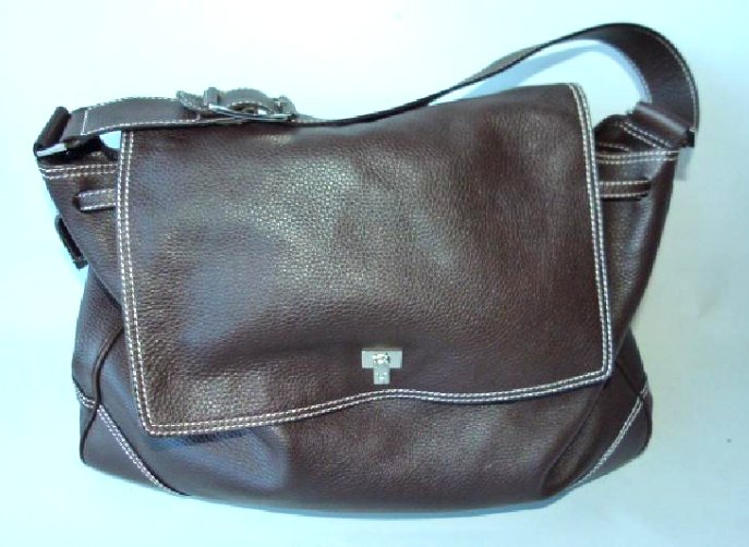LAMBERTSON (ITALY) TRUEX BROWN LEATHER BAG (1 of 4)