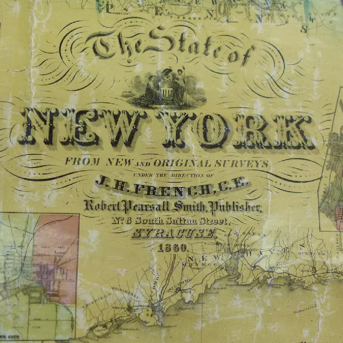 NEW YORK STATE MAP, J.H. FRENCH 1860 (1 of 11)