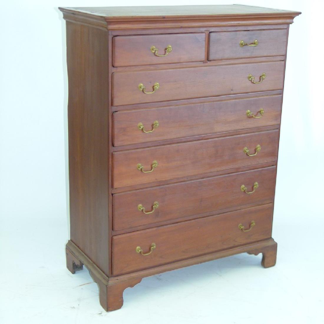 CHIPPENDALE CHERRY 2/5 CHEST OF DRAWERS, 18TH C. (1 of 9)