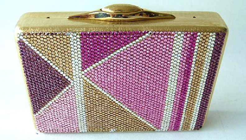 JUDITH LEIBER MINAUDIERE PINK/GEOMETRIC HARD BODY (1 of 4)