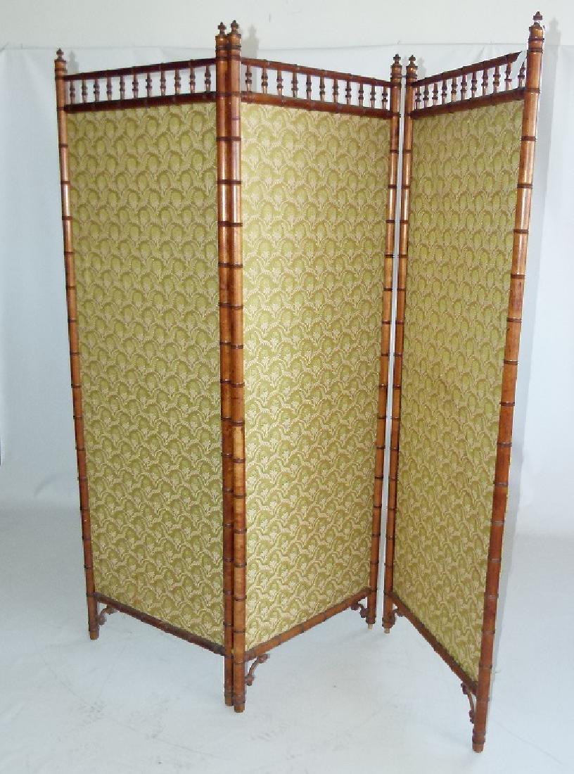 VICTORIAN FAUX BAMBOO 3 PART DRESSING SCREEN (1 of 8)