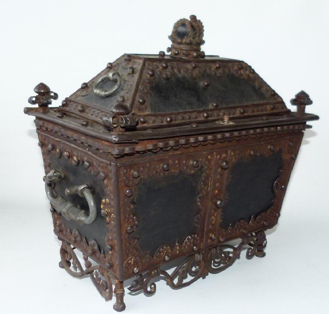 CONTINENTAL FORGED IRON STRONG BOX, 16/17TH C. (1 of 11)