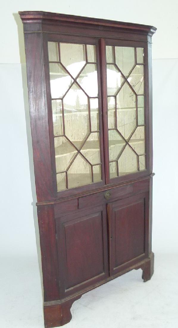 CHIPPENDALE MAHOGANY 2 PART CORNER CUPBOARD (1 of 10)