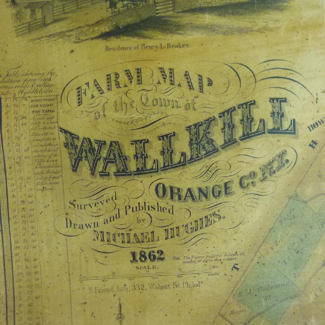 TOWN OF WALLKILL NEW YORK MAP, HUGHES 1862 (1 of 9)