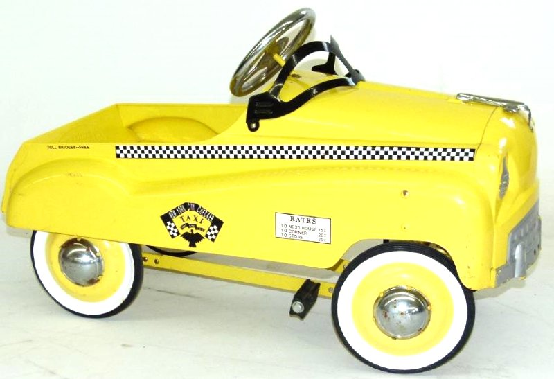 GEARBOX PRESSED STEEL PEDAL CAR "TAXI", C. 1990
