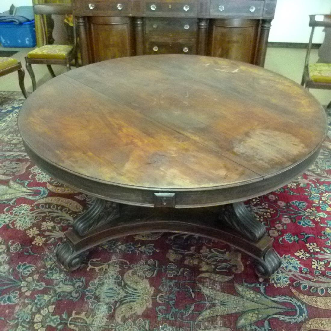 PENN. CLASSICAL CARVED WALNUT DINING ROOM TABLE (1 of 12)