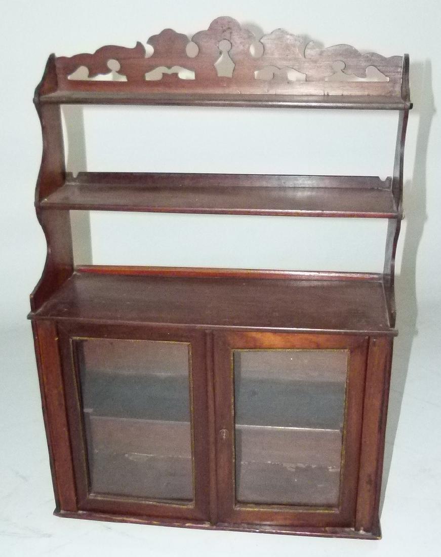 VICTORIAN WALNUT HANGING WHAT-NOT CABINET (1 of 10)