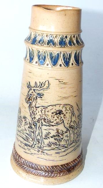 RARE DOULTON LAMBETH INCISED STAG/DEER PITCHER (1 of 6)