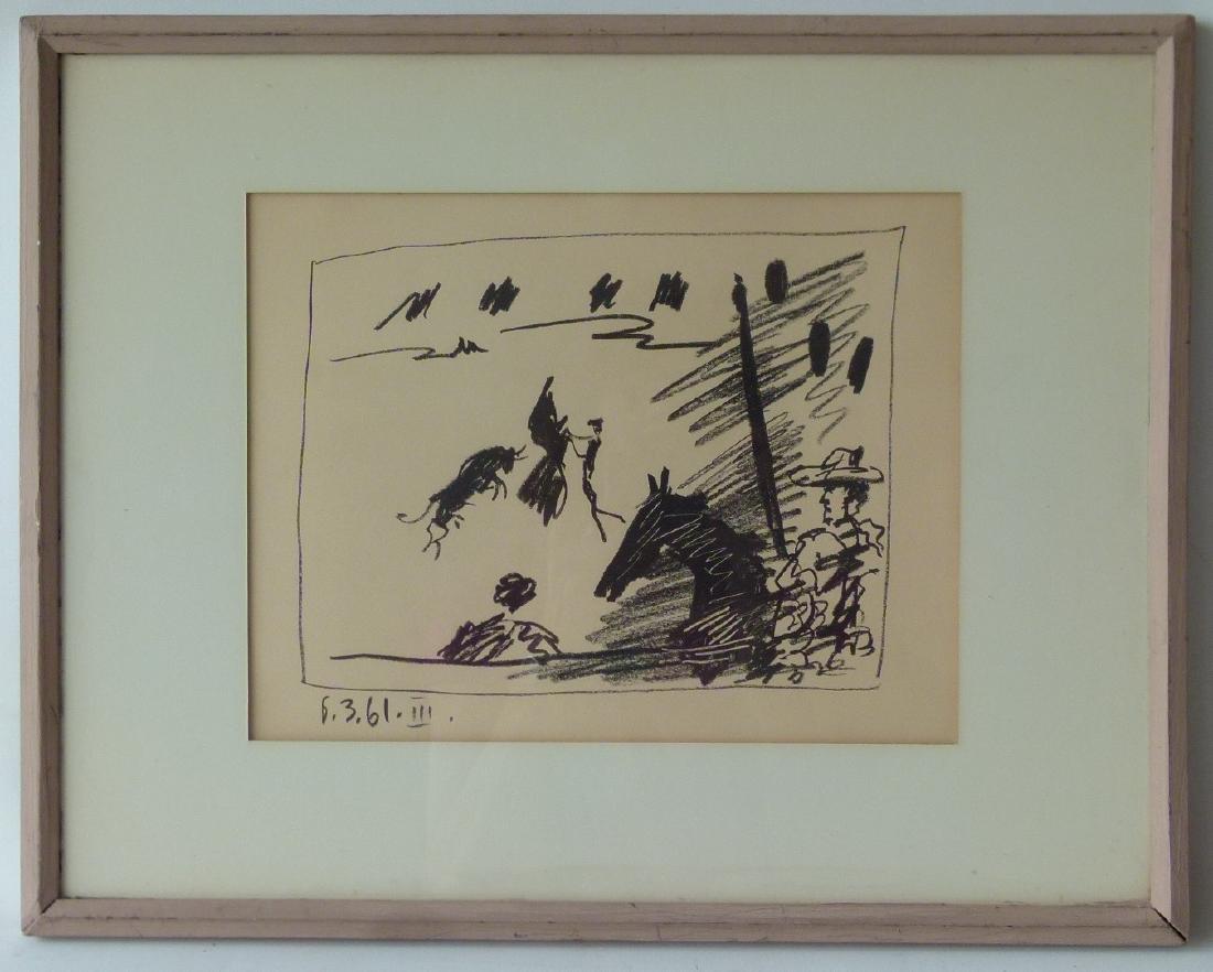 LITHOGRAPH "BULL FIGHT" PABLO PICASSO  DATED 6-3-61 (1 of 6)