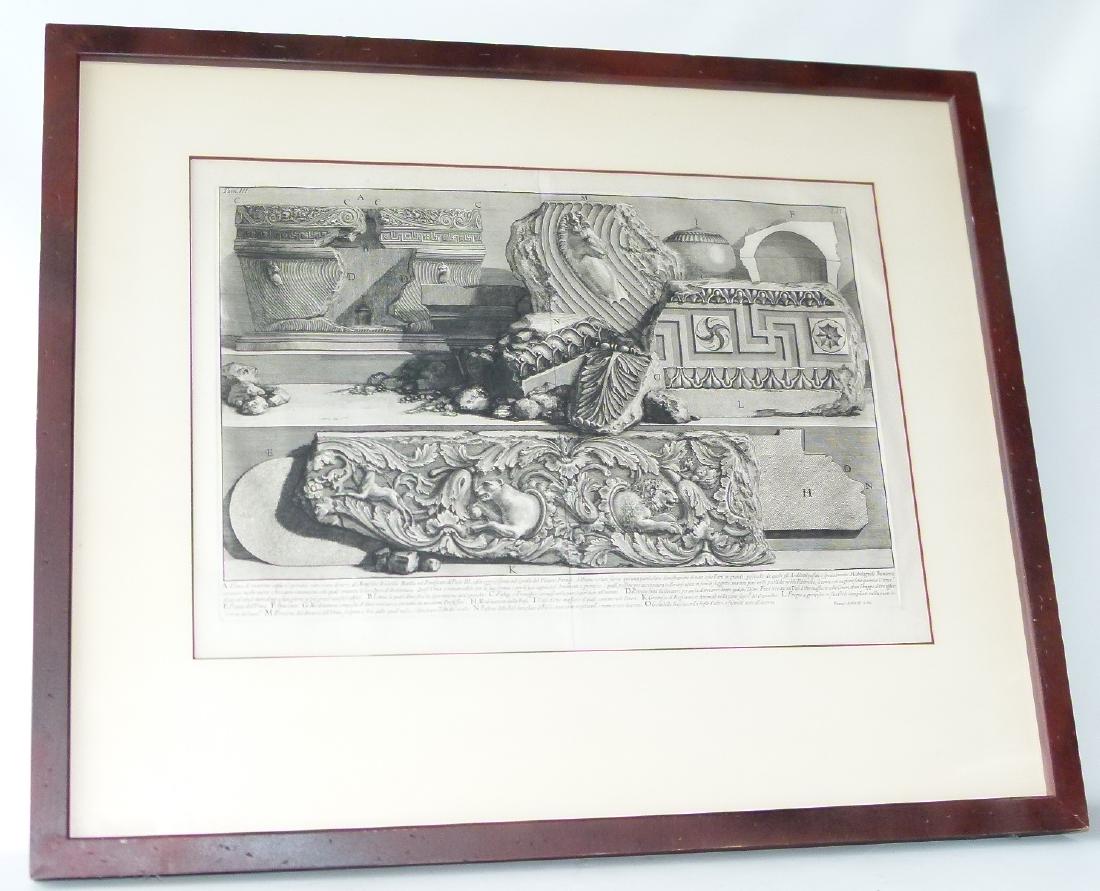 STEEL ENGRAVING ARCHITECTURE SIGNED PIRANESI: STEEL ENGRAVING ARCHITECTURE SIGNED PIRANESI (GIOVANNI BATTISTA 1720-1778 ITALY) SIGHT 18" X 26"