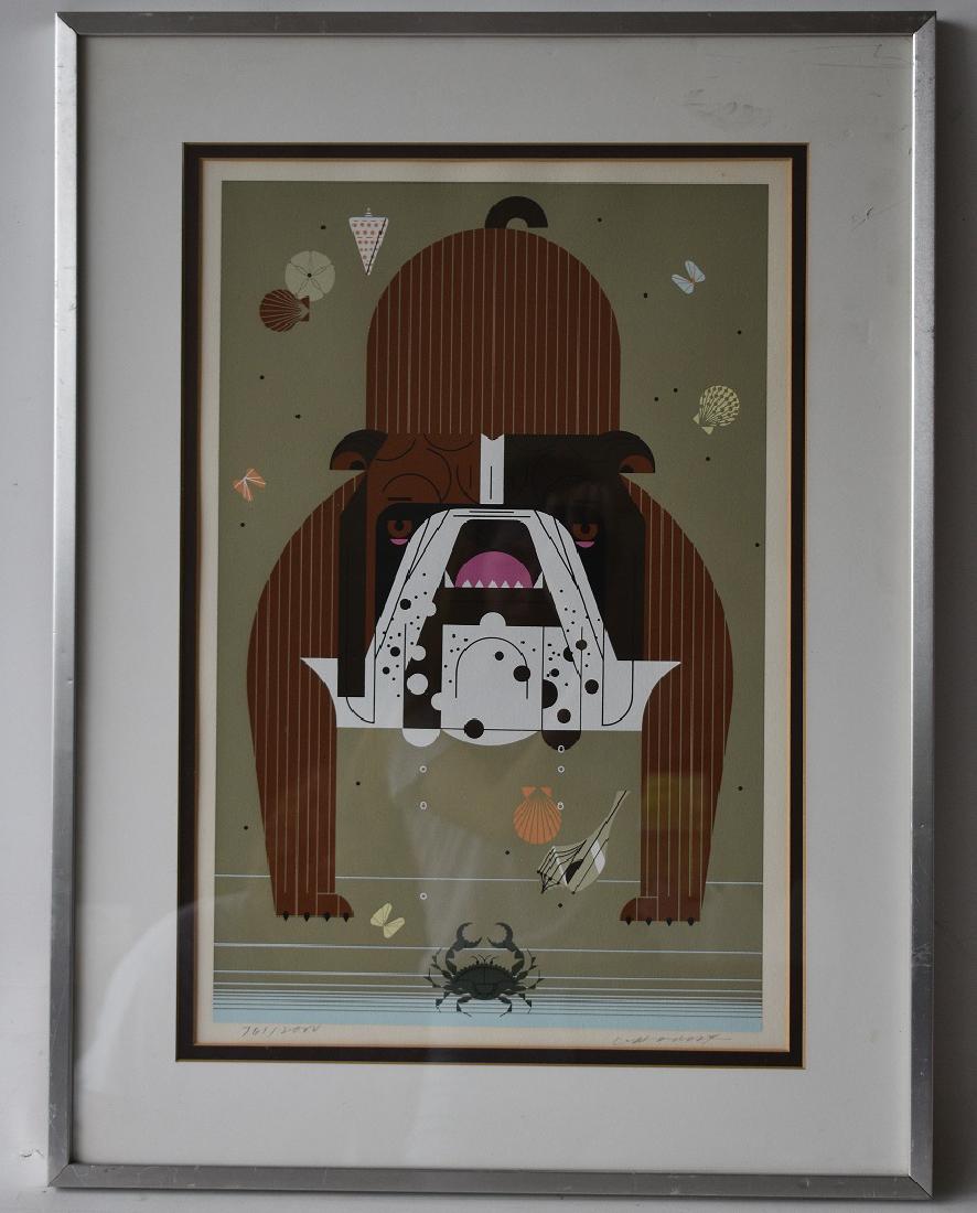 LITHOGRAPH BULL DOG SIGNED C.HARPER (1 of 5)