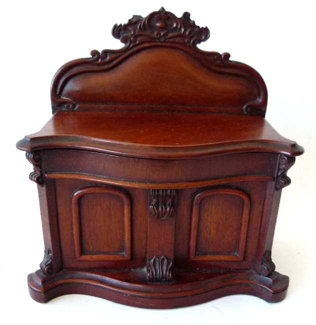RARE REGENCY CARVED WALNUT LIFT TOP TEA CADDY 19THC. (1 of 20)