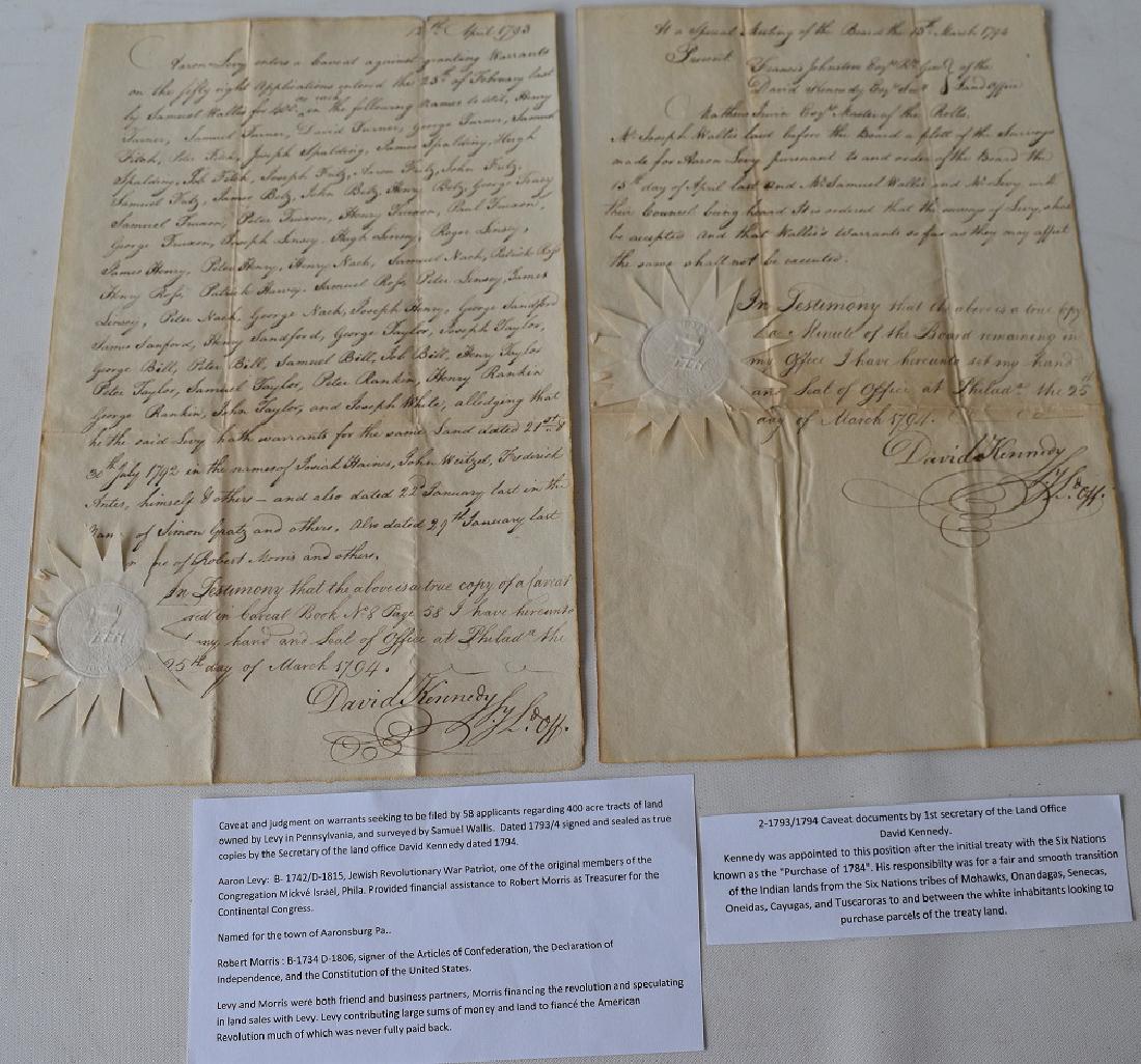 LOT (2) DOCUMENTS INCL. AARON LEVY ENTER A CAVEAT (1 of 7)