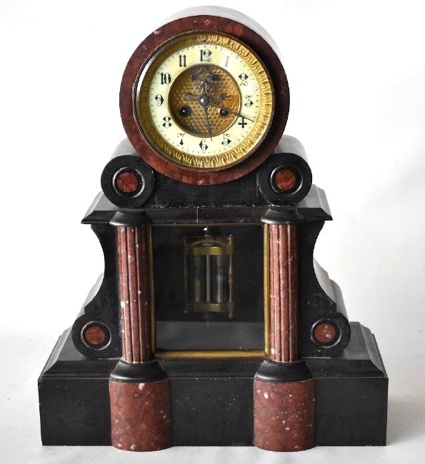 RAISON & THOMAS SLATE/MARBLE SHELF CLOCK, 19TH C. (1 of 12)