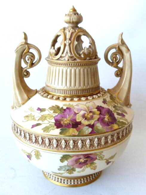 ROYAL WORCESTER H/P PORCELAIN CACHE POT/VASE (1 of 13)