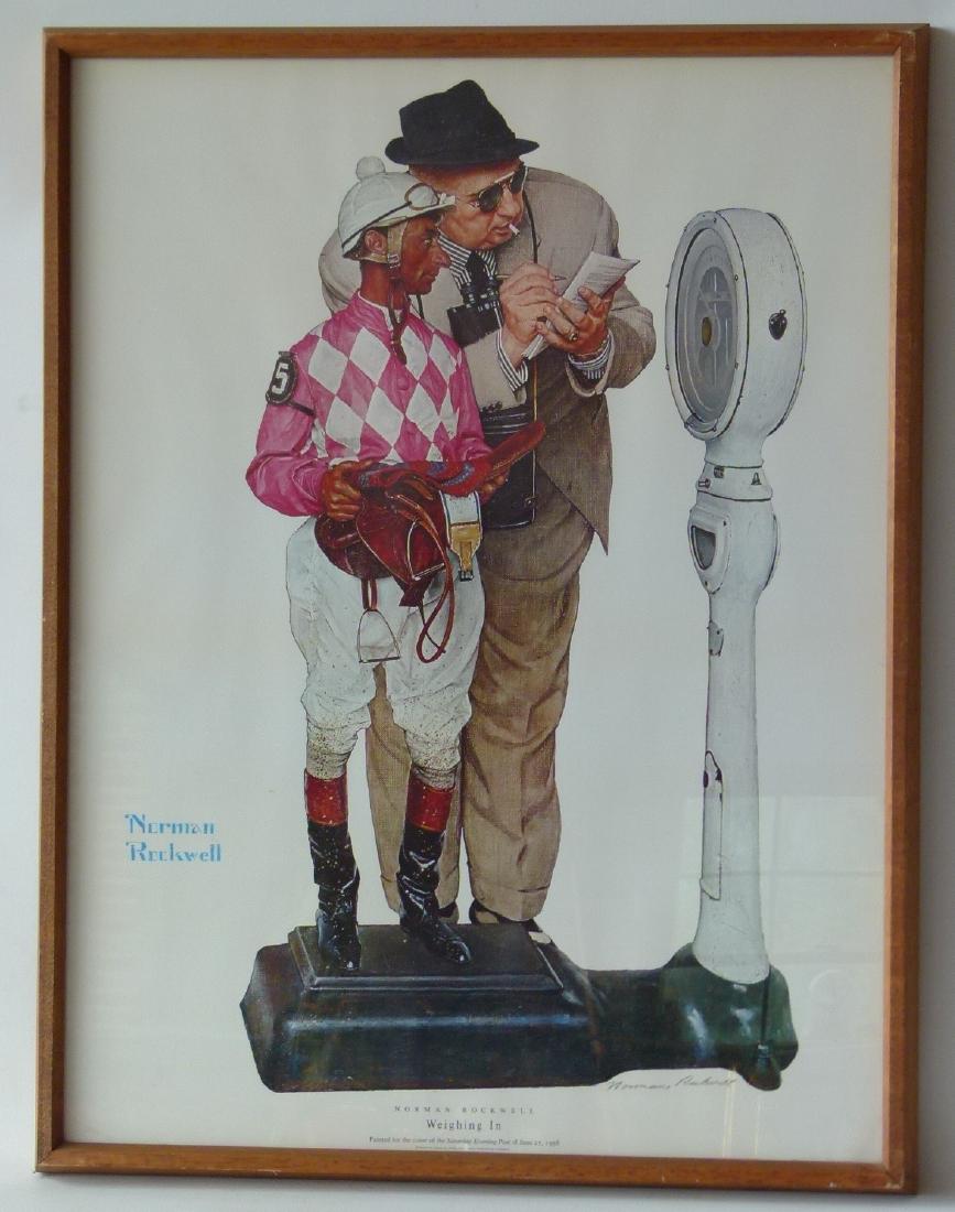 PRINT "WEIGHING IN" SIGNED NORMAN ROCKWELL, 20TH C. (1 of 9)
