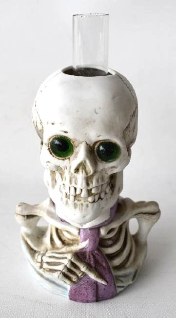 RARE SKELETON BISQUE FAIRY LAMP (HALLOWEEN) (1 of 9)