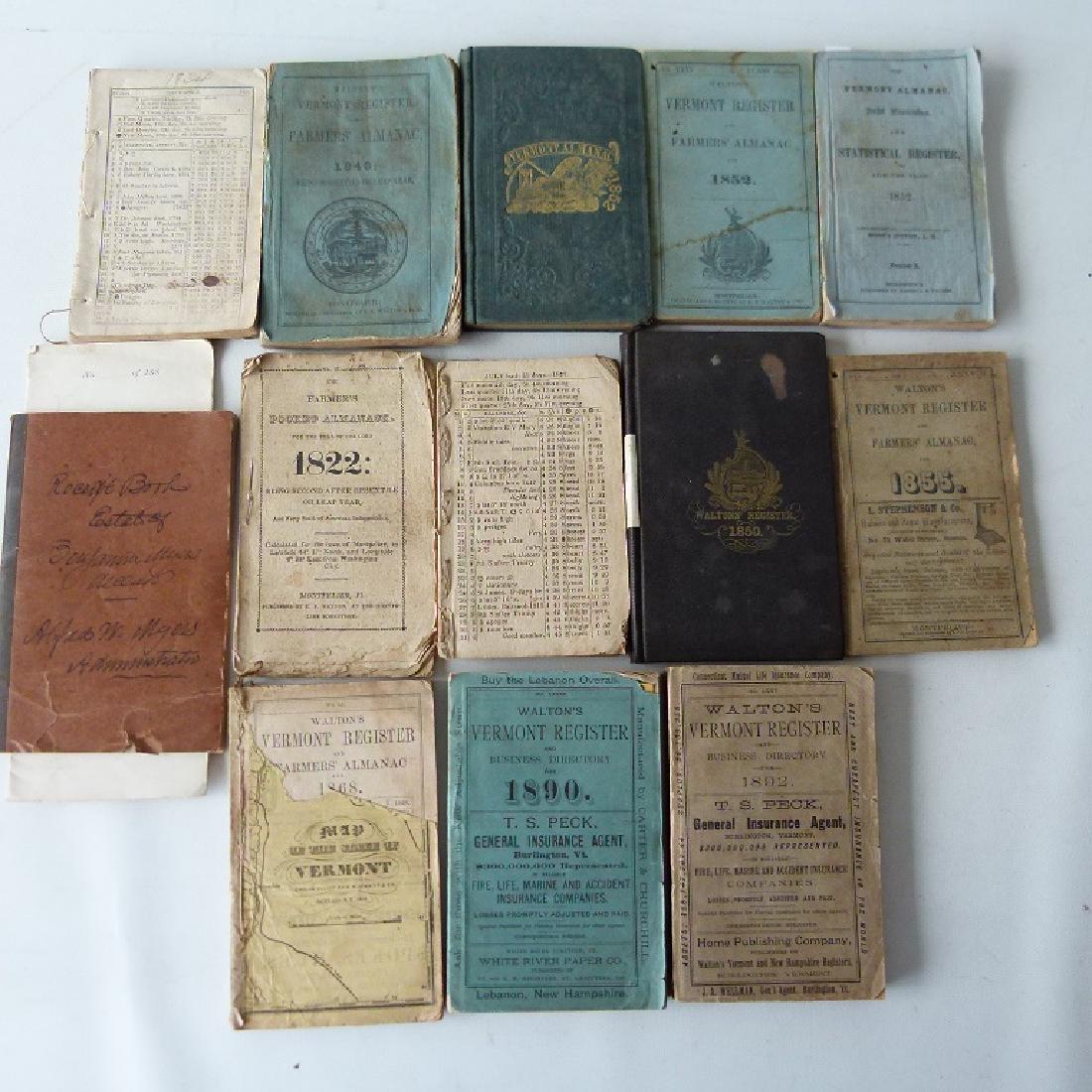 LOT (13) VERMONT ALMANACS W/ INSCRIPTIONS (1 of 7)
