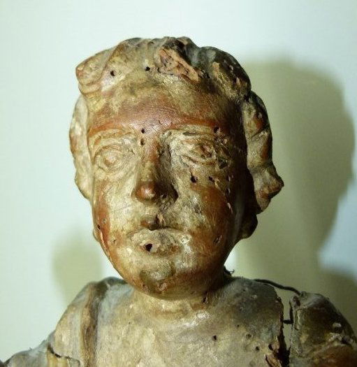 SPANISH CARVED PINE PUTTI, 17/18TH C. (1 of 7)