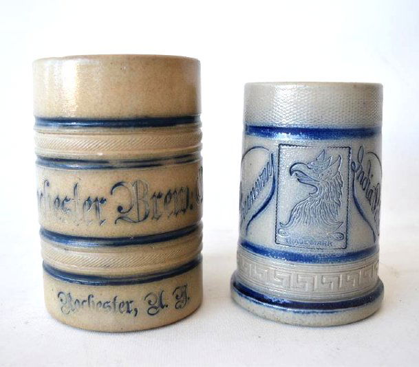 (2) WHITES UTICA STONEWARE/COBALT  BEER MUGS (1 of 13)