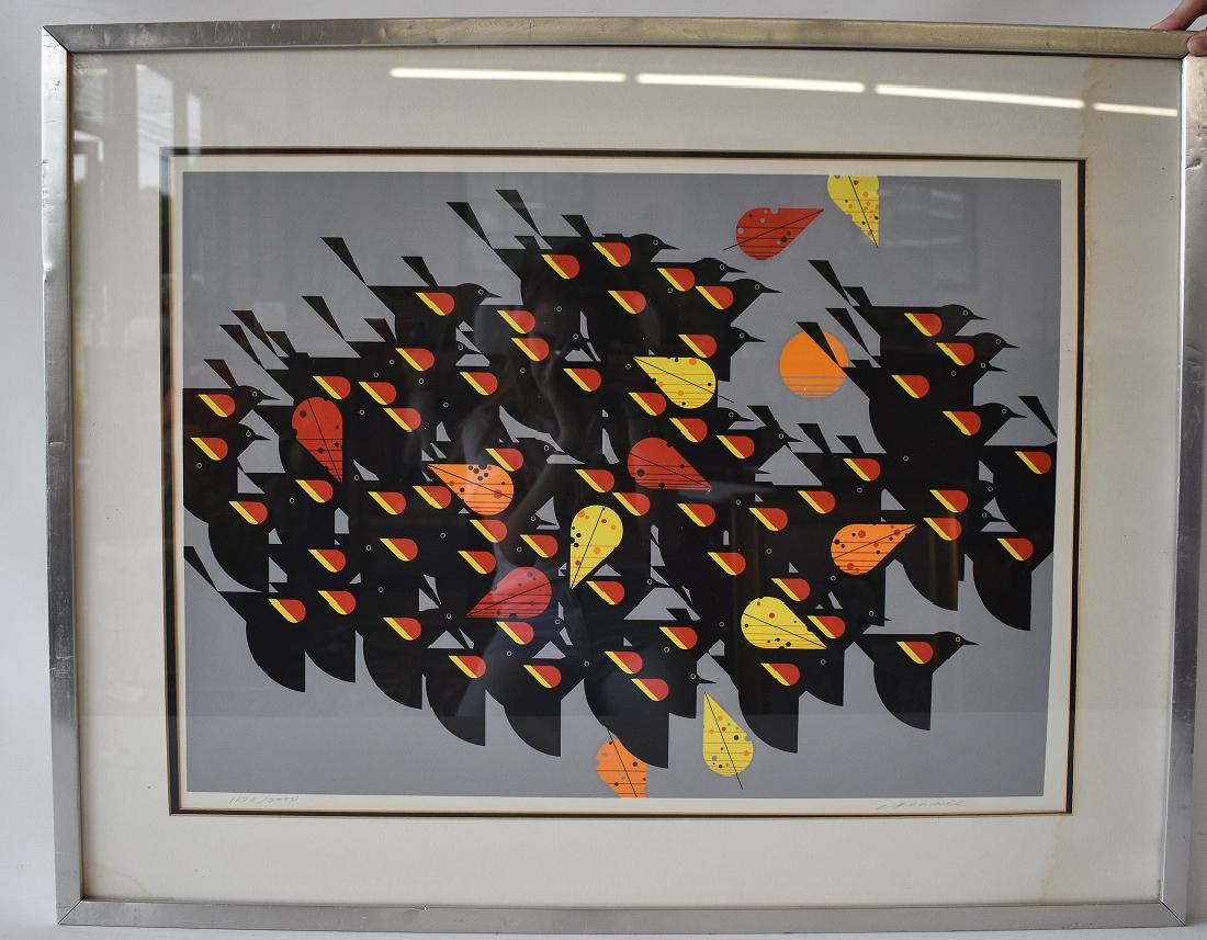 LITHOGRAPH BLACK CROWS SIGNED C.HARPER (1 of 17)