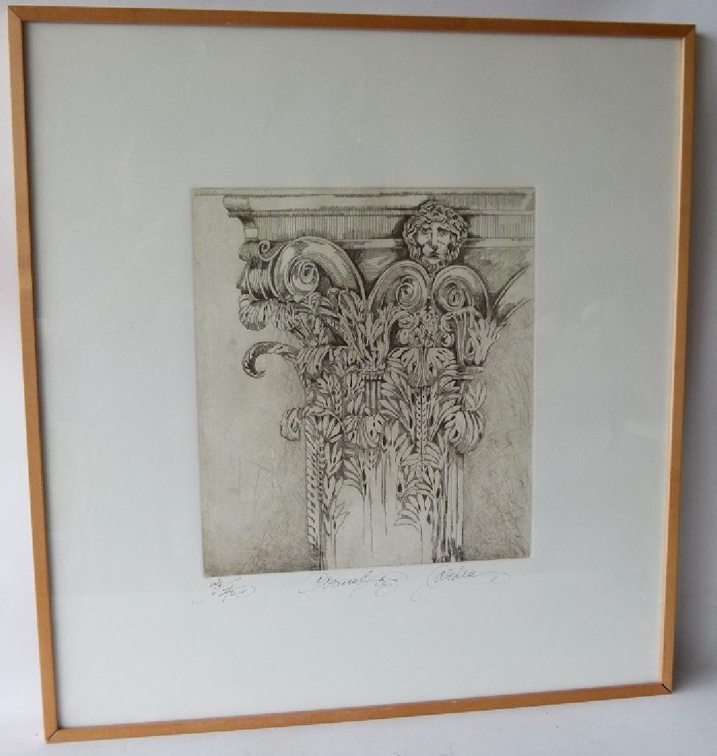 ETCHING ARCHITECTURE/CAPITAL SIGNED ILLEGIBLE (1 of 13)