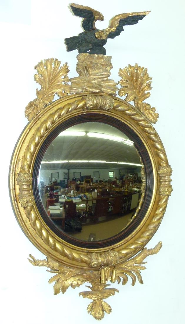 FEDERAL CARVED/GILT BULLSEYE MIRROR W/ EAGLE (1 of 7)