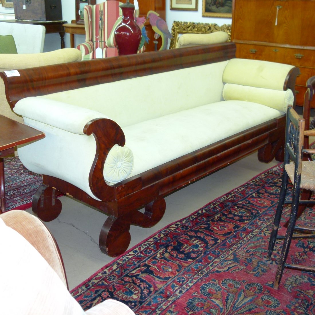 CLASSICAL EMPIRE MAHOGANY TRUMPET SOFA, C. 1830 (1 of 7)
