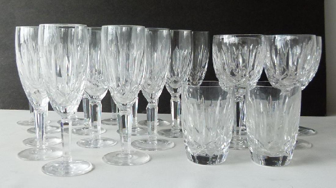 LOT (21) WATERFORD CRYSTAL: LOT (21) WATERFORD CRYSTAL INCL. (15) CHAMPAGNE, (4) WINE & (2) WATER GLASSES