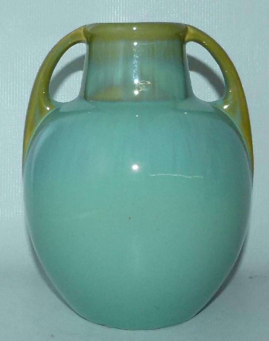 FULPER MINT GREEN GLAZED HANDLE VASE, C. 1910/20 (1 of 8)