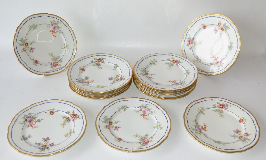 SET (14) FRENCH PORCELAIN LUNCHEON PLATES (1 of 6)