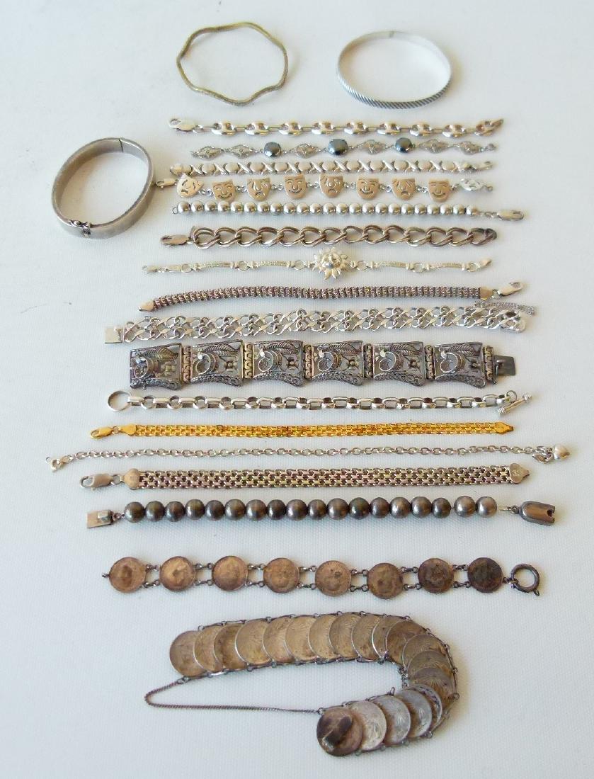 LOT (20) ASSORTED STERLING BRACELETS C. 1940/90 (1 of 6)
