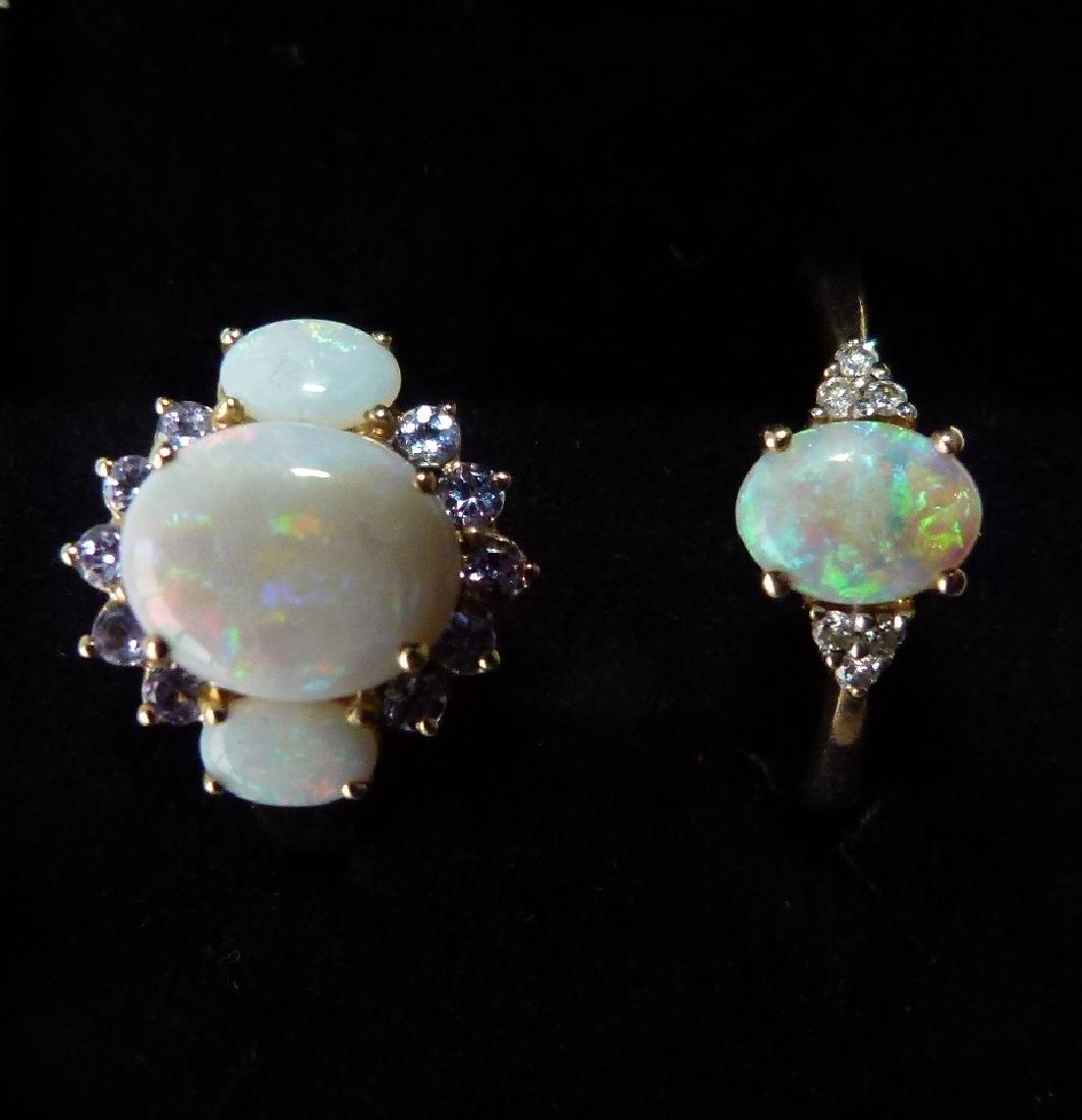LOT (2)  14/10 KT GOLD/OPAL/DIAMOND RINGS (1 of 11)