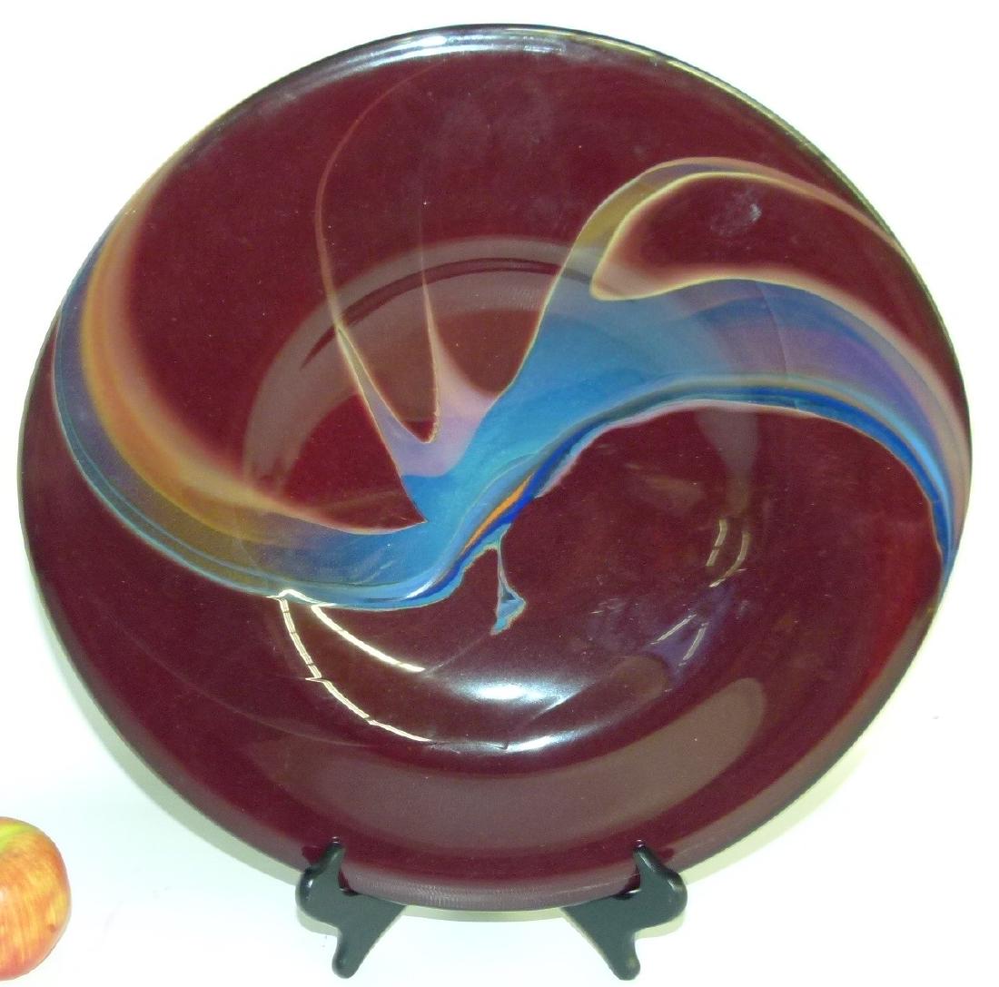 MODERN ART GLASS CHARGER SIGNED I.S. (1 of 6)