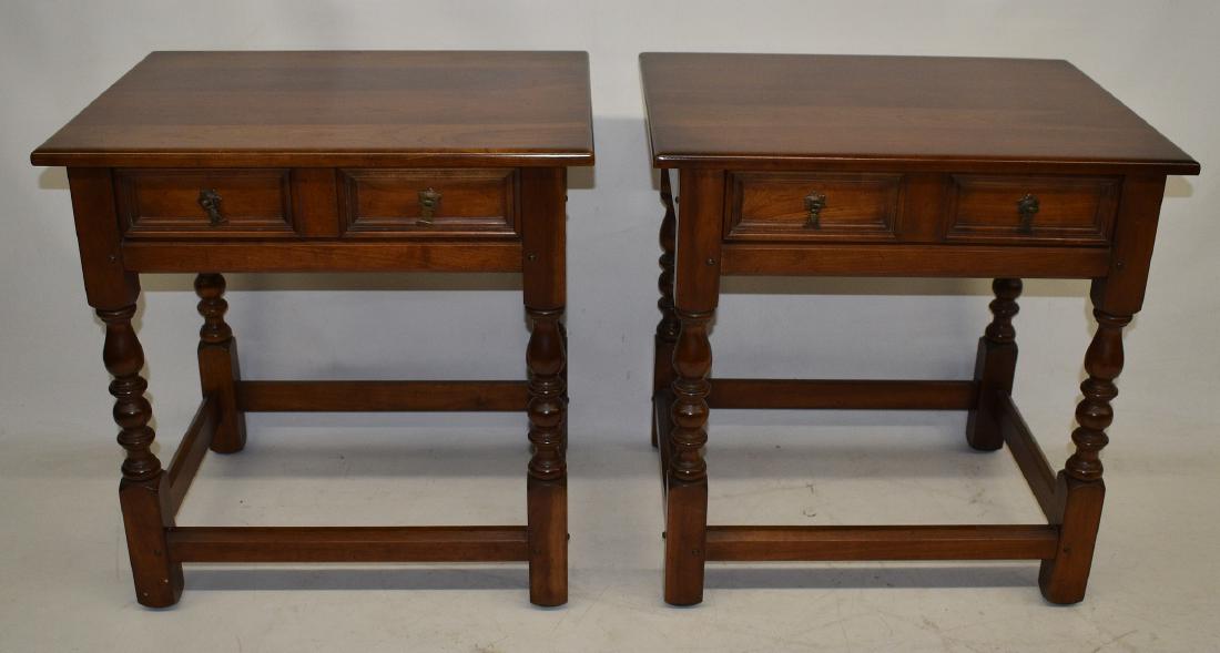 PAIR WILLIAM & MARY STYLE CHERRY END TABLES (1 of 10)