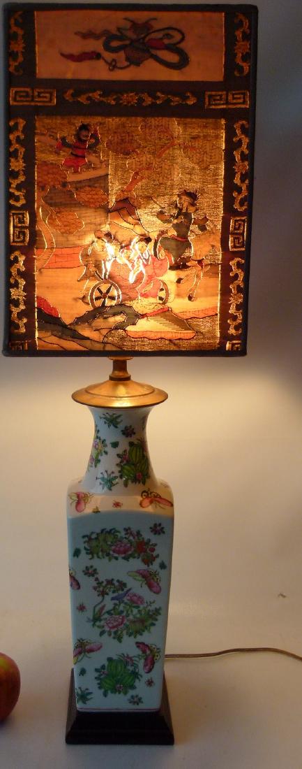 CHINESE KESI WEAVING/ EMBROIDERED LAMP SHADE C. 1910 (1 of 19)