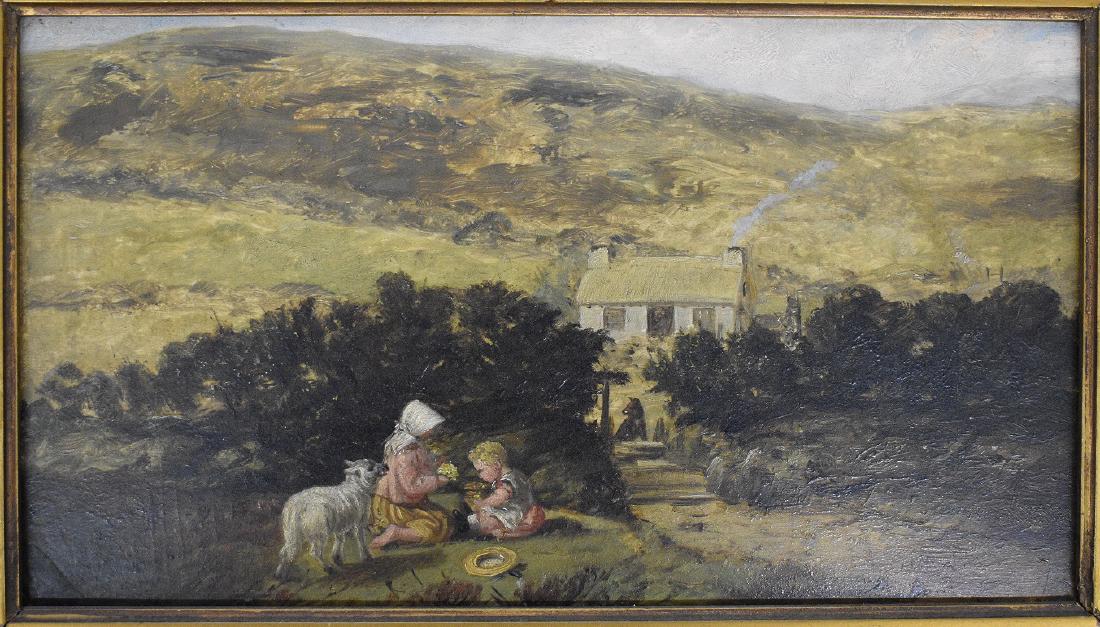 O/P LANDSCAPE W/CHILDREN SIGNED W.M. (MARSDEN) (1 of 8)