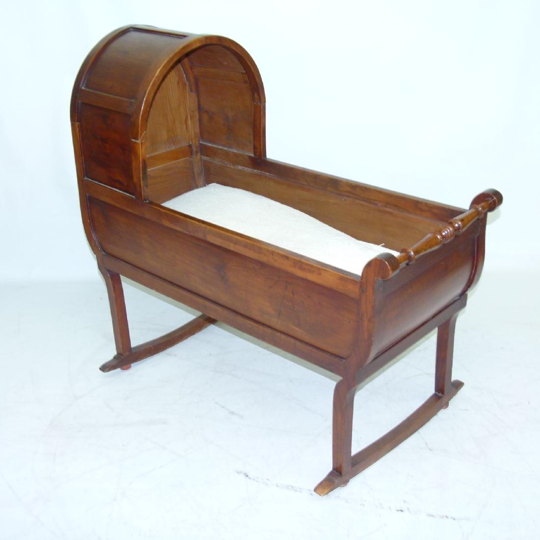 ENGLISH OAK HOODED CRADLE, 19TH C. (1 of 10)