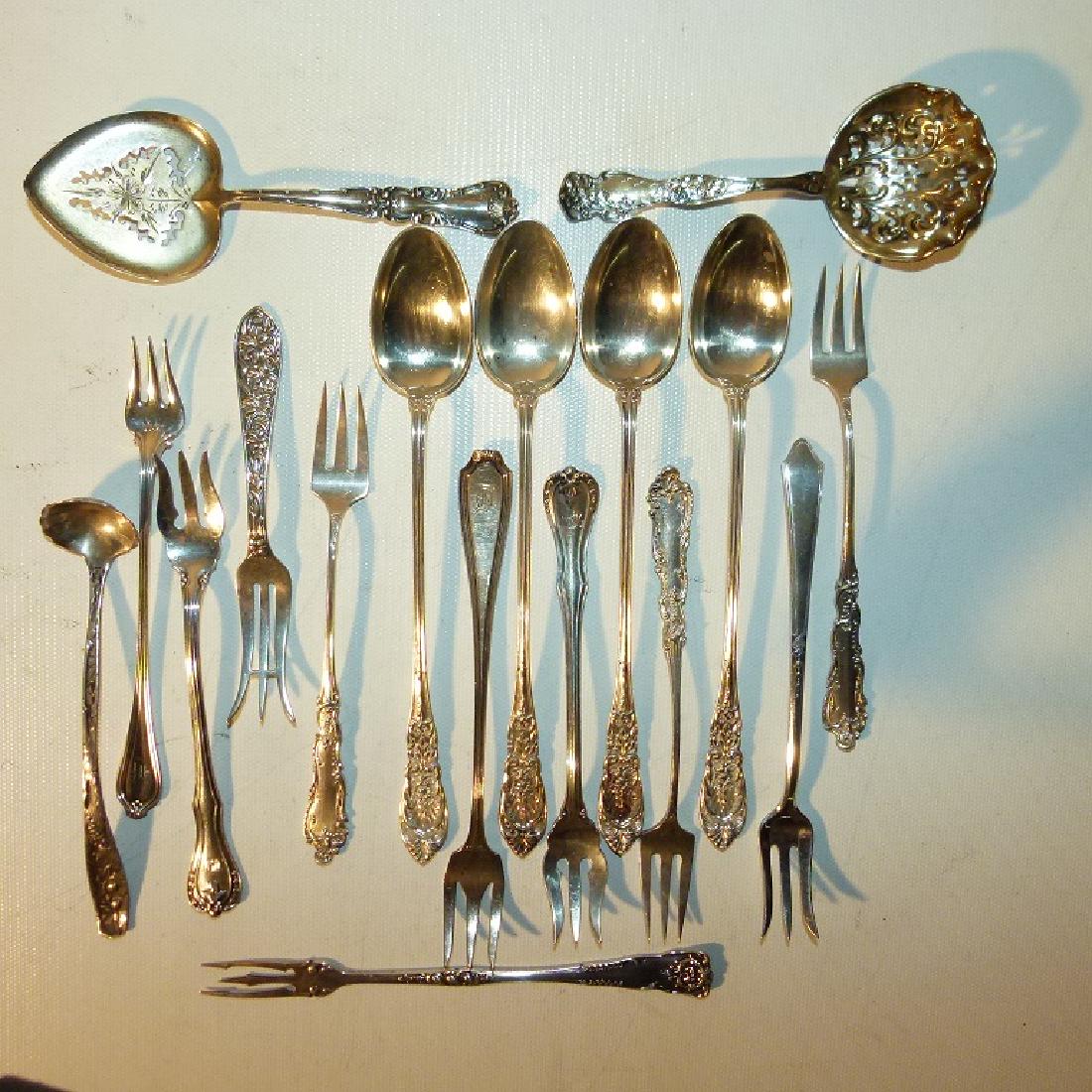 LOT (17) ASSORTED STERLING FORKS, SPOONS (1 of 19)