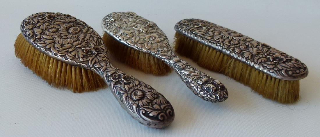 LOT (3) INCL. (2) CHRYSANTHEMUM STERLING BRUSH SET (1 of 16)