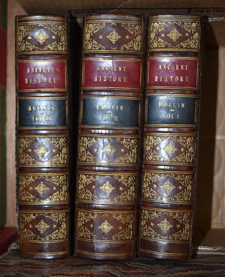 SET (3) VOLS ANCIENT HISTORY-ROLLIN WITH MAPS C.1829 (1 of 5)