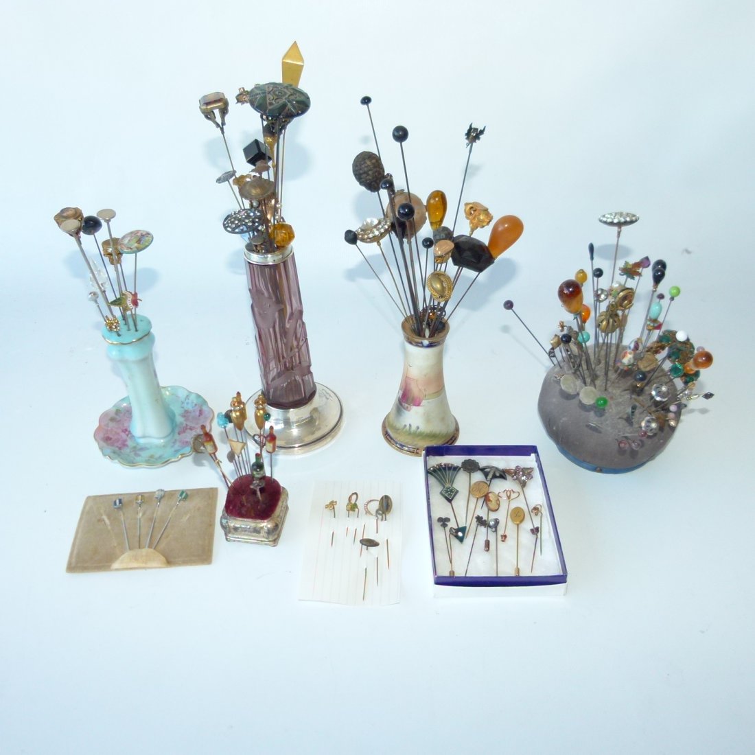 LG. LOT VICTORIAN/DECO HAT/STICK PINS INCL GOLD/SILVER (1 of 20)