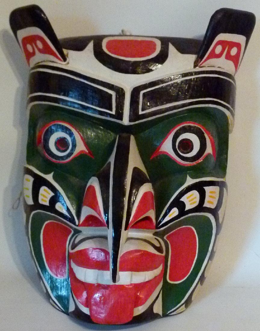 NORTHWEST COAST CARVED/PAINTED HEADDRESS/MASK (1 of 9)