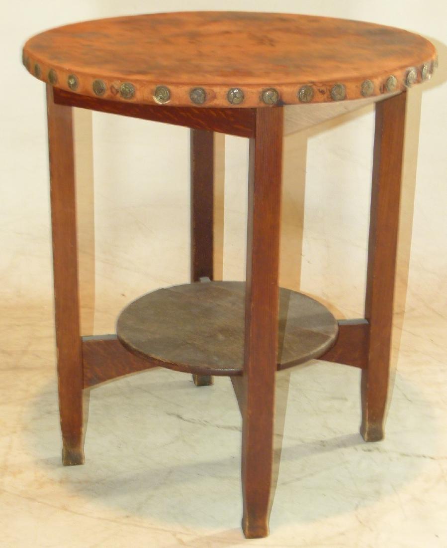 ARTS/CRAFTS MISSION OAK TABORET TABLE, C. 1910 (1 of 9)