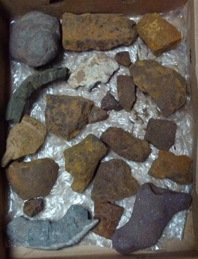 LOT ASSORT. CIVIL WAR IRON/BRONZE SHELL FRAGMENTS: LARGE LOT ASSORTED CIVIL WAR IRON/BRONZE ARTILLERY SHELL FRAGMENTS, C. 1860/65