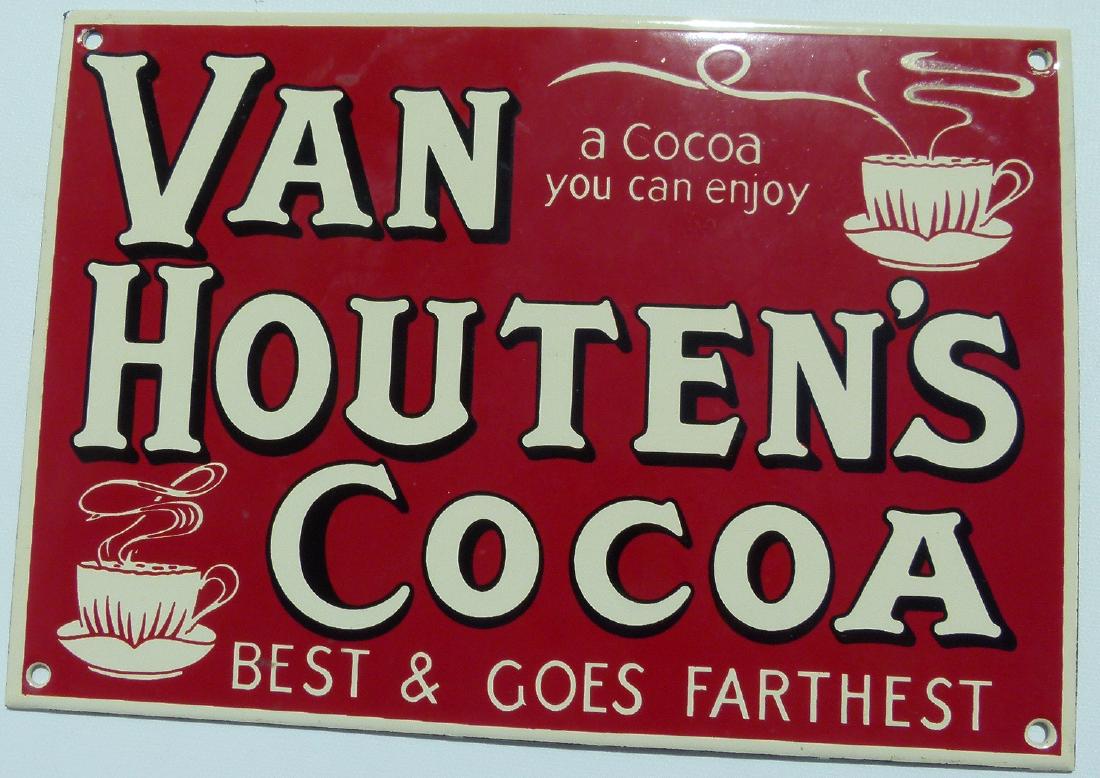 PORCELAIN ADVERTISING SIGN, VAN HOUTENS COCOA (1 of 6)