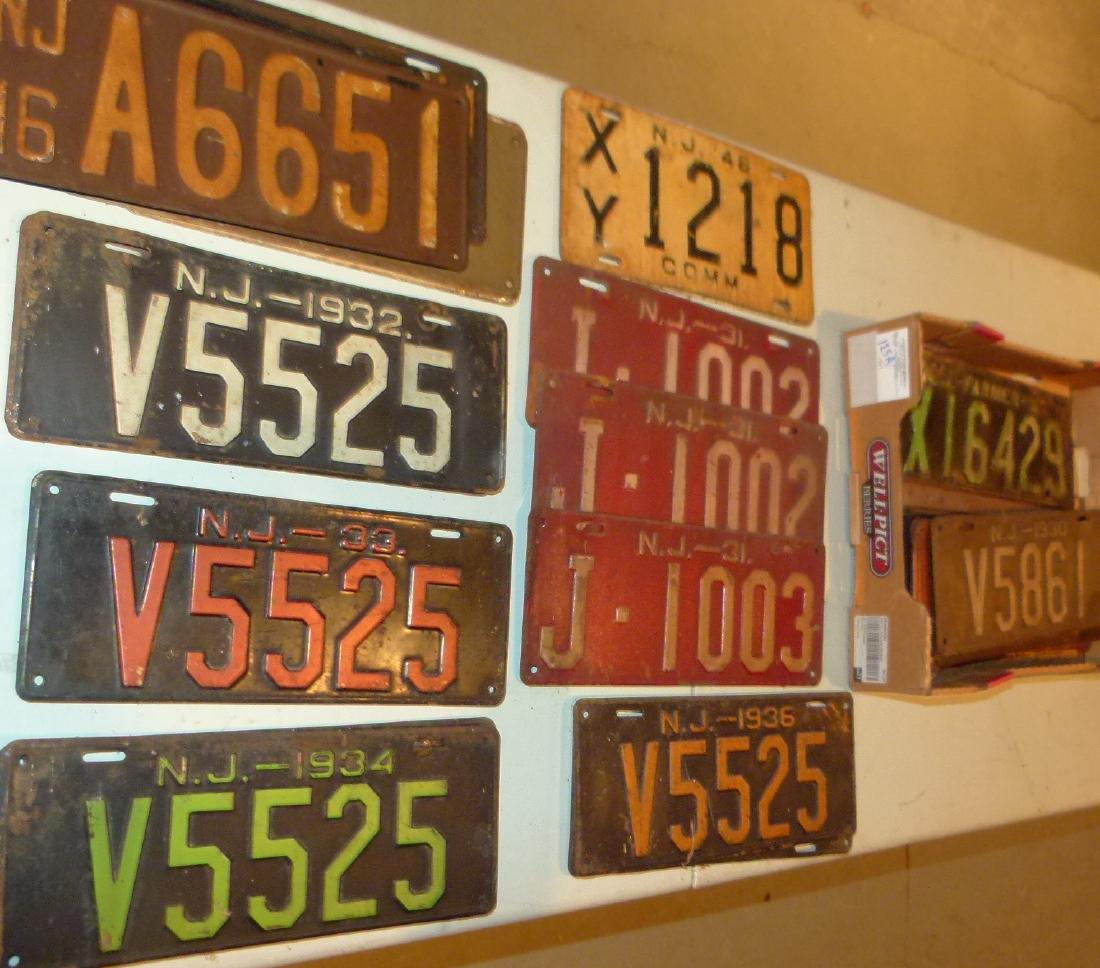 LOT (34) ASSORTED N.J. LICENSE PLATES, 1916-1940'S (1 of 6)