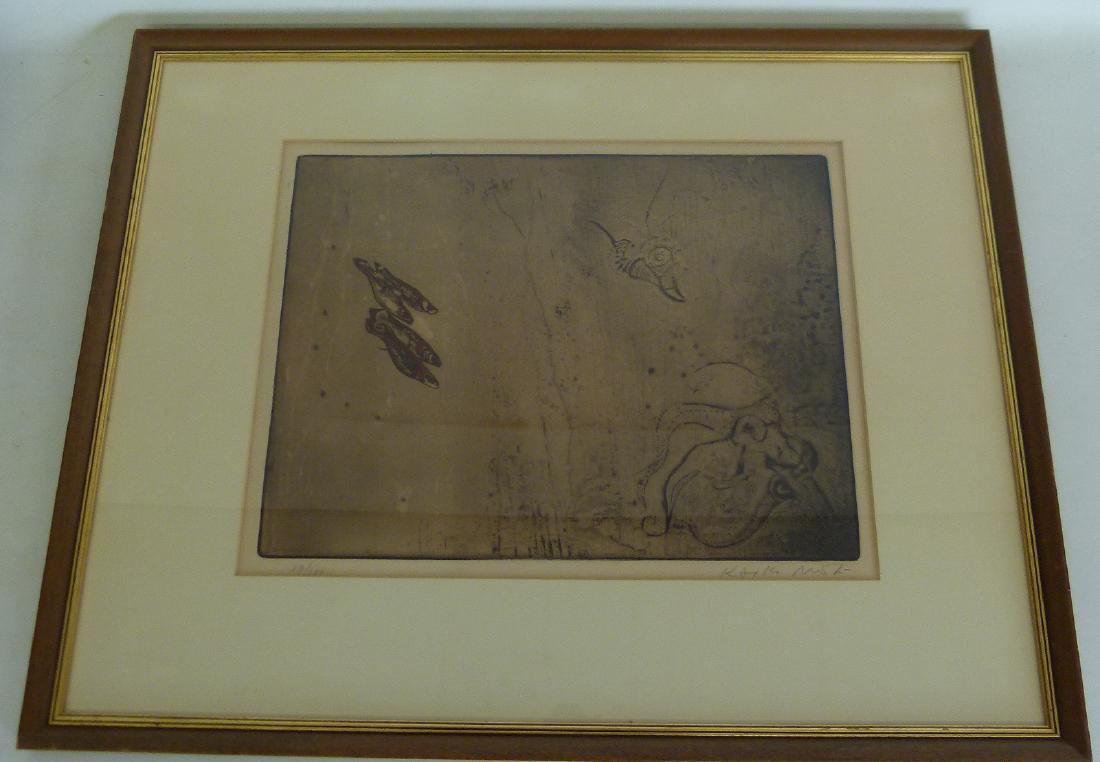 JAPANESE WOOD BLOCK PRINT, SIGNED (1 of 8)