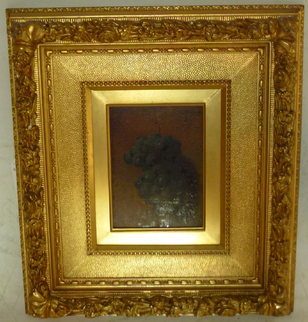 O/P STILL LIFE W/ GRAPES, SIGNED C.P. REAM, 7" X 5" (1 of 6)